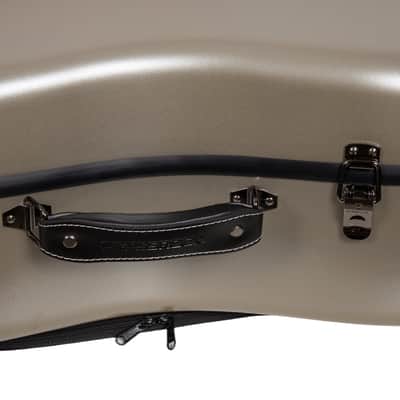 Crossrock Poly Carbon Case with Wheels fits 4/4 Full Size Cello, Includes Outside Music Pouch, 3 Handles, Detachable Straps-Champagne image 8
