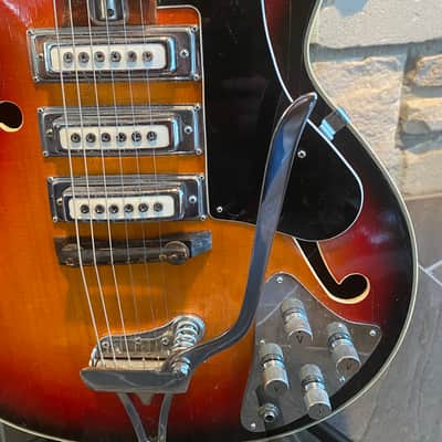 Telestar 335 Style Guitar, Japan 1960's Sunburst 1960's Sunburst image 5