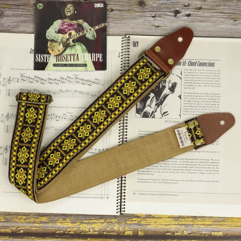 Pardo retro guitar strap model Pueblo, backing suede image 1