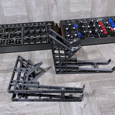 2-tier Dual Angle Stand for Behringer Desktop Model D / Pro-1 / Toro / Cat / Wasp - color BLACK - by KZcraftworks - USA image 4