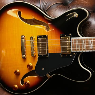 Washburn HB35 Hollow Body Tobacco Sunburst image 3