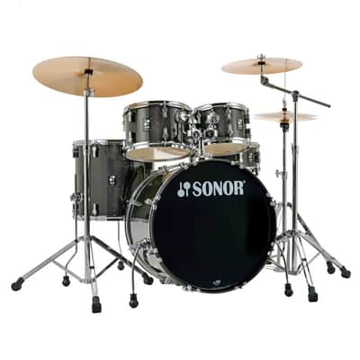 Drum Kit Sonor AQX Studio With Bronze Cymbals And Hardware, Black Midnight Sparkle image 2