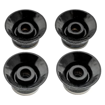 Metric Size Guitar Reflector Knobs Top Hat Bell 2 Volume 2 Tone Knob Set for Epiphone Les Paul SG Electric Guitar Asia Import Guitar Bass Split Shaft Pots, Black with Gold Top image 3