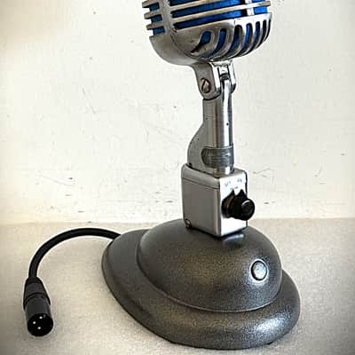 Early 1940s Shure Bros 55C Dynamic Microphone, works, incl stand, switch & cable image 14