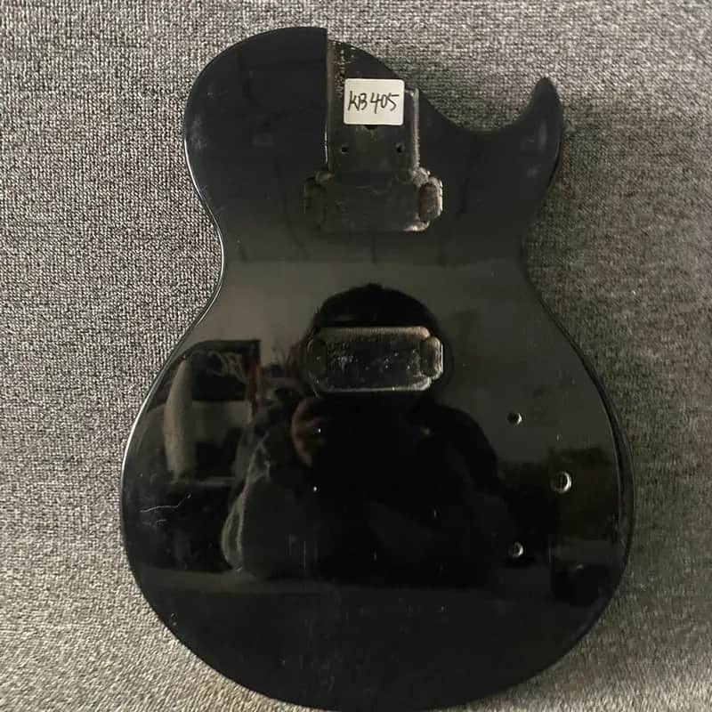 LAG Glossy Black Guitar Single Cut Solid Basswood Body image 1