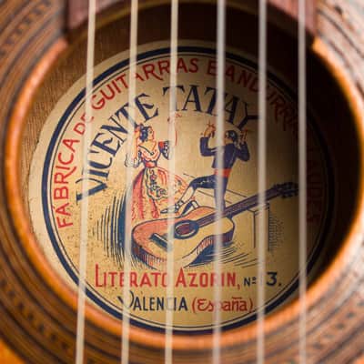 Vicente Tatay  Classical Guitar (late 1930s), period brown alligator chipboard case. image 14