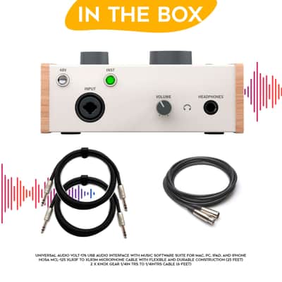 Universal Audio VOLT-176 USB Audio Interface with XLR Cable and 1/4 in. TRS Cables image 7