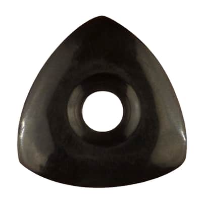 Black Buffalo Horn Guitar Or Bass Pick - 4.0 mm Ultra Heavy Gauge - 346 Contoured Triangle With Grip Hole Shape - Polished Finish Handmade Specialty Exotic Plectrum - 6 Pack image 1