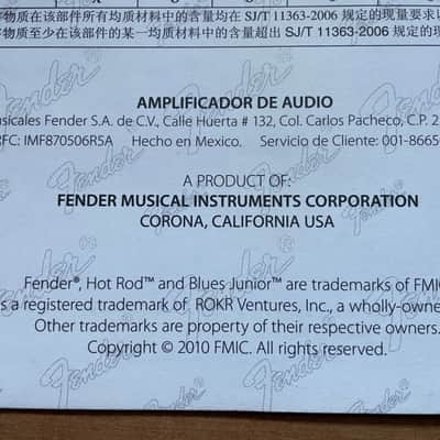 Fender Blues Junior amp-Paper Manual/Hang tags/Stickers etc. mid 2000s. image 3