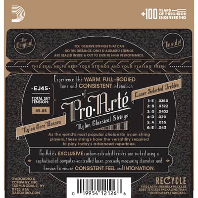 D'Addario C-Guitar Strings Normal EJ45 - Classic Guitar Strings image 2