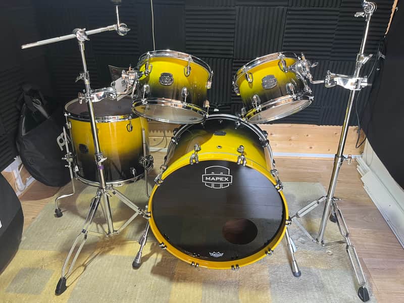 Mapex SR529XU Saturn Rock 10x7/12x8/16x14/22x18" 4pc Shell Pack 2021 - Present - Sulphur Fade image 1