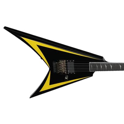 ESP LTD Alexi Laiho Signature 20th Anniversary Arrowhead Guitar w/ EMG Pickup & Hardshell Case - Black with Yellow Bevels image 5