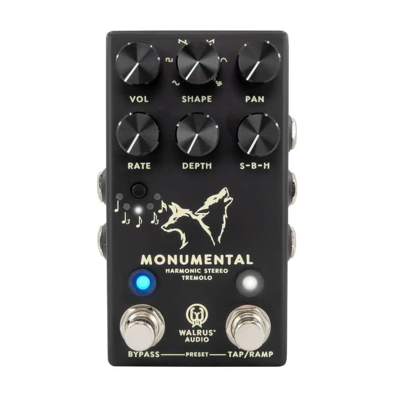 New Walrus Audio Monumental Black Harmonic Stereo Tremolo Guitar Effects Pedal image 1