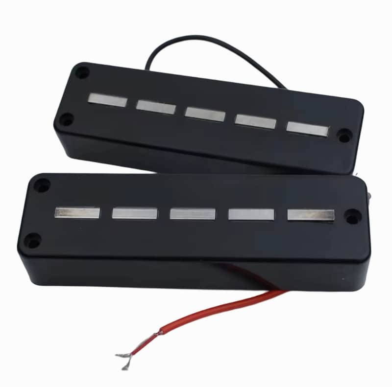 5 String Electric Bass Neck and Bridge Ceramic Soapbar Pickups Set image 1
