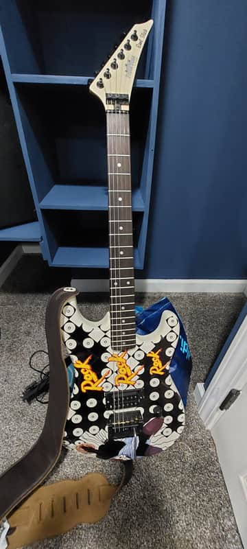 1983 Phantom Earl Slick (Jerry Cantrell Alice in Chains) blue dress USA kahler and Original Dimarzio OHSC Superstrat 1983 Pearl white Blue Dress image 1