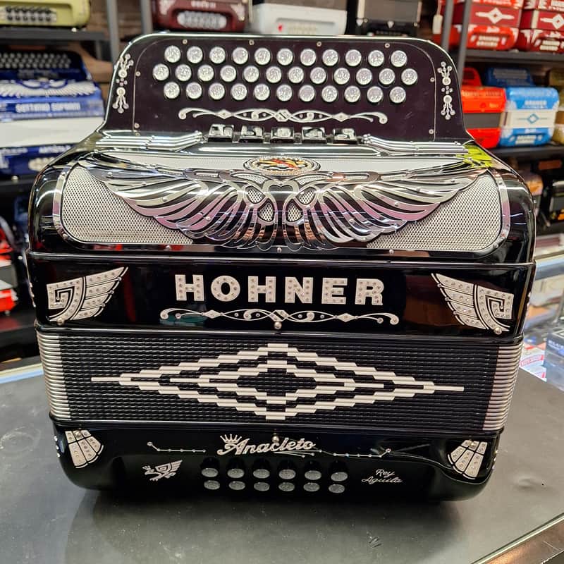 Hohner Anacleto Rey Aguila RA III S GCF SOL 5 Switch Compact Accordion Black image 1