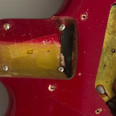 Fender  Mustang Solid Body Electric Guitar (1965), ser. #L41193, original grey hard shell case. image 21