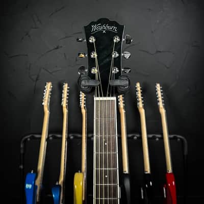 Washburn Deep Forest Burl Dreadnought Acoustic Guitar - Black Fade image 4