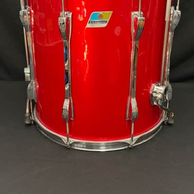 Ludwig Mach 5 24" - 12" -13" - 16" + Snare 14" x 5" Drumset 1971 - Red Cortex image 24