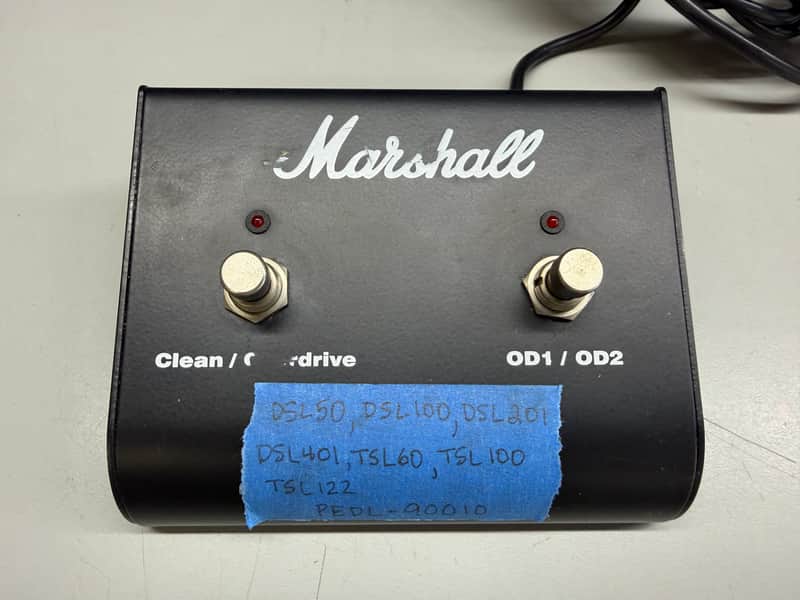 Marshall PEDL-90010 2-Button clean overdrive OD1 OD2 FX Amp Footswitch 2010s - Black image 1