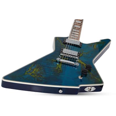 Schecter E-1 Electro Resin Transparent Blue image 9