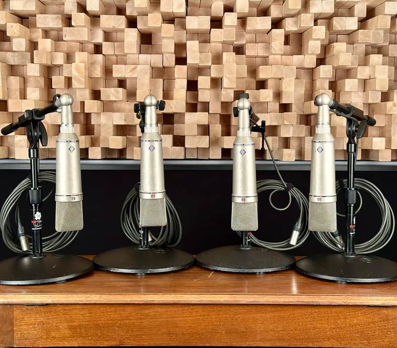 Vintage Neumann U87 Condenser Microphone Matched Quartet! Sequential SNs! 1971 U 87 With Swivel Mounts. Rare! image 1