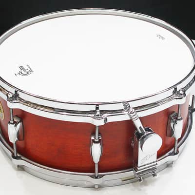Gretsch USA Custom 5.5" x 14" 8-Lug Snare Drum w/ VIDEO! Satin Burnt Orange Double 45 Edges image 2