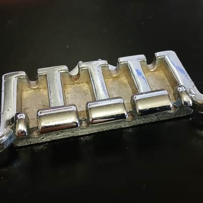 Vintage Gibson EB Bass Guitar Bridge in Chrome No Saddles image 2