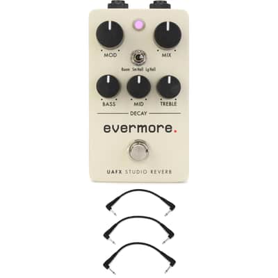 Universal Audio UAFX Evermore Studio Reverb Guitar Effects Pedal and 3 Patch Cables image 1