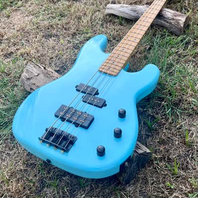 Vintage Chandler Precision Bass Guitar Parts P-Bass Plus 1980’s Project Daphne Blue image 5