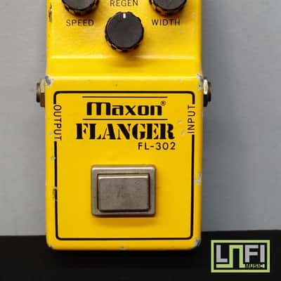 Maxon FL-302 Flanger 80's Vintage Yellow Guitar Effect Pedal - MIJ