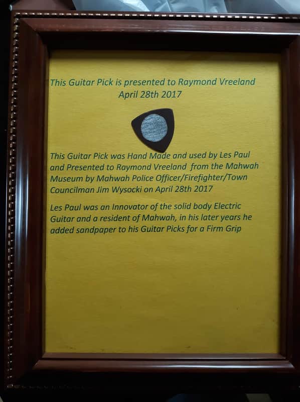 Handmade one of a kind guitar pick made and used by Les Paul The Godfather of the electric guitar image 1