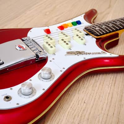 1990s Teisco Spectrum 5 Vintage Reissue Guitar Metallic Red Kawai Japan image 9