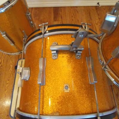 Ludwig Vintage 1966 Gold Sparkle Club Date Outfit W/ Matching Jazz Festival Snare - Amazing! image 13