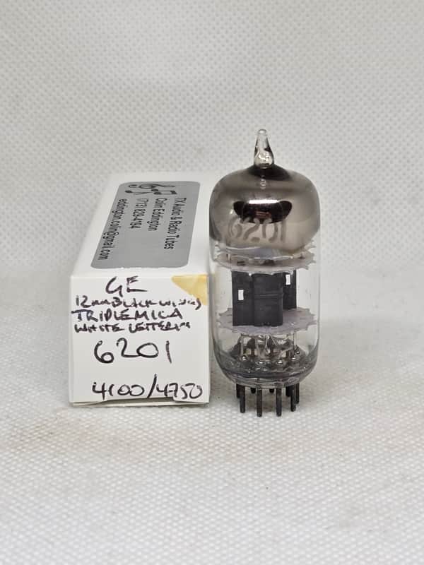 GE JAN 6201 Black Plate Triple Mica Balanced Single NOS 12AT7 E81CC ECC81 12AT7WA 12AT7WB 12AT7WC image 1