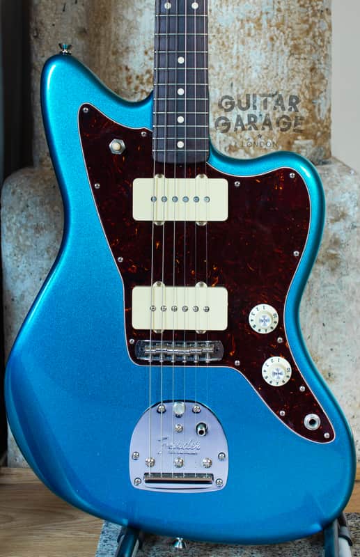 Fender USA American Professional Jazzmaster Blue Sparkle Metallic offset guitar - AVRI neck - p90 image 1