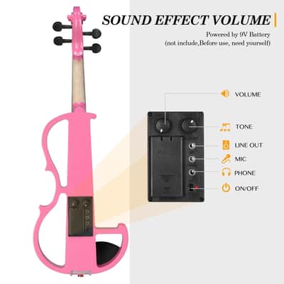 Cxxss Full Size 4/4 Bunnel Edge Electric Silent Violin for Student as gift image 2