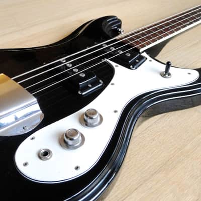 1970s Mosrite Firstman Vintage Electric Bass Guitar Black Mark I Japan Avenger image 7