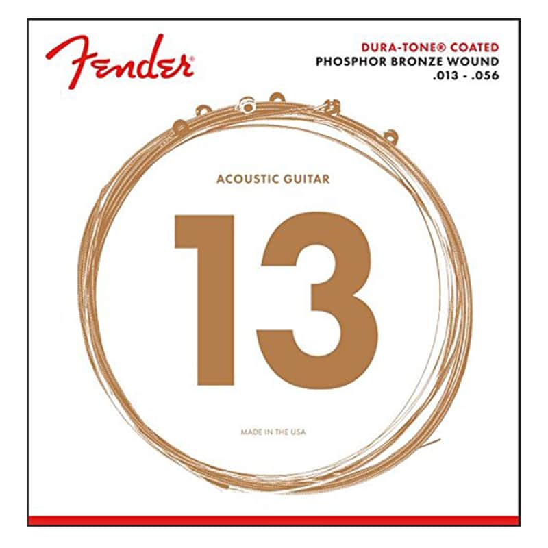 Fender 860M Dura-Tone Coated Phosphor Bronze Acoustic Guitar Strings - Medium (13 - 56) image 1
