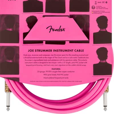 Fender Joe Strummer 13' Instrument Cable - Pink Leopard image 3