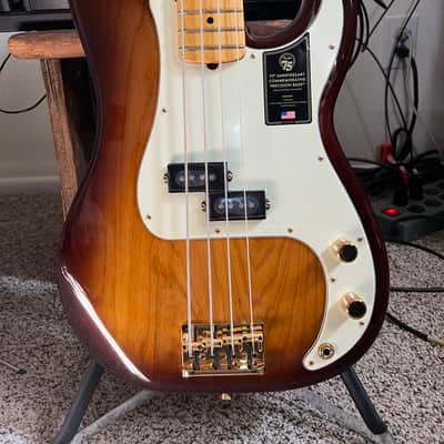 Fender 75th Anniversary Commemorative Precision Bass 2021 - 2-Color Bourbon Burst image 12