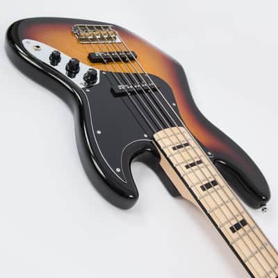 Vintage VJ75 ReIssued Maple Fingerboard Bass Guitar ~ 5-String ~ Sunburst image 3