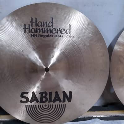 Sabian 14" HH Hand Hammered Regular Hi-Hat Cymbals (Pair) 1992 - 1998 - Natural image 4