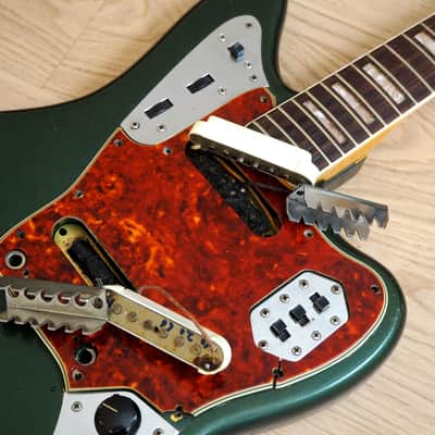 1966 Fender Jaguar Vintage Offset Electric Guitar Sherwood Green w/ohc image 18