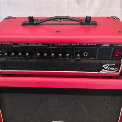 Fame Megatone T-64 RS Stack Red 60 W Gitarren Verstärker Röhre Tube Amp mit 4x8" Box image 2