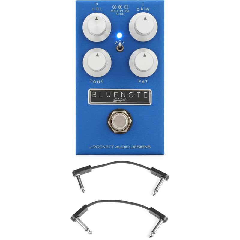 J. Rockett Audio Designs Blue Note Select Boost/Overdrive Pedal with EBS Patch Cables image 1