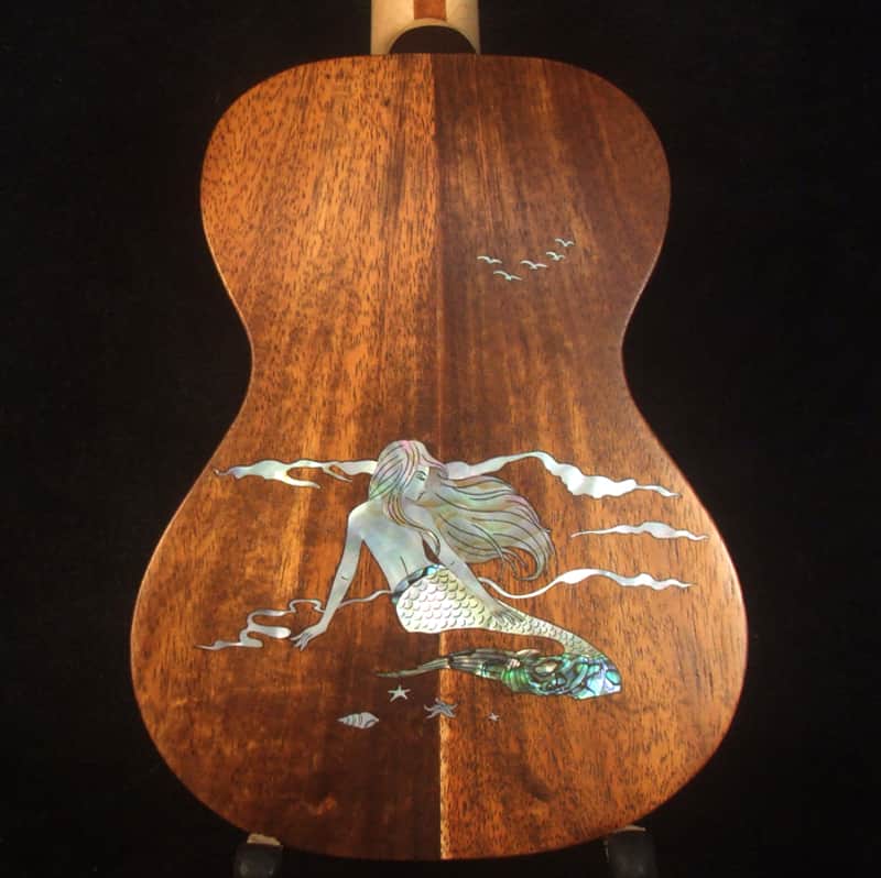 Handmade Soprano Ukulele, Solid Spruce, Hawaiian Koa, Mermaid Inlay, Soft-bag, Bruce Wei UG13-2225 image 1