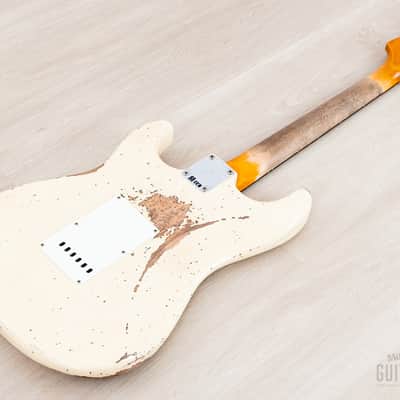 2023 Fender Custom Shop 1961 Stratocaster Heavy Relic Olympic White w/ Case, CoA image 12