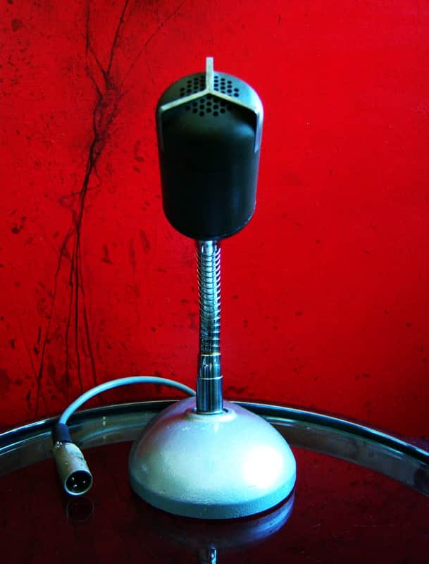 Vintage 1950's Altec 633A dynamic microphone "Salt Shaker" w period stand & cable High Z PROP # 2 image 1