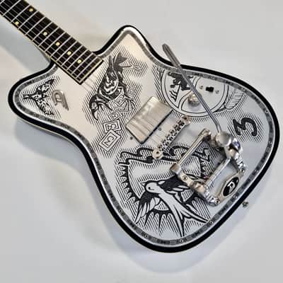 Duesenberg Johnny Depp Signature Series Electric Guitar 2016 Aluminum Tattooed image 8